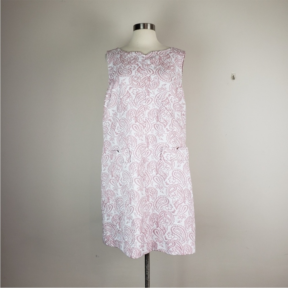 Victoria Beckham For Target White/ Pink Paisley Sleeveless Dress